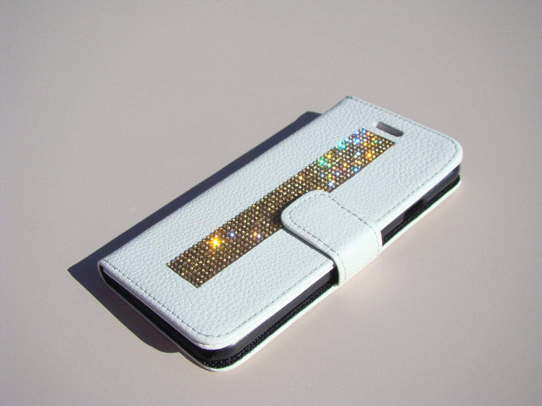 Rose Gold Crystals | White Wallet Case (iPhone 6 & iPhone 6s) - Rangsee by MJ
